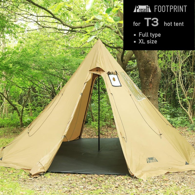 Preself Full Footprint for Tipi Hot Tent T3 XL, Ground Sheet Mat, Tent Floor, Waterproof Camping Tarp - Image 2